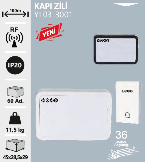 3665　こちらは専用です NOAS YL03-3001 Kapı Zili